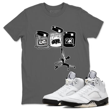 5s White Black shirts to match jordans Jordan Paint sneaker match tees Air Jordan 5 Retro White Black match shoes to clothes SNRT Sneaker Tees unisex cotton Cool Grey 1 shirts