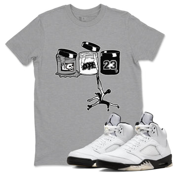 5s White Black shirts to match jordans Jordan Paint sneaker match tees Air Jordan 5 Retro White Black match shoes to clothes SNRT Sneaker Tees unisex cotton Heather Grey 1 shirts