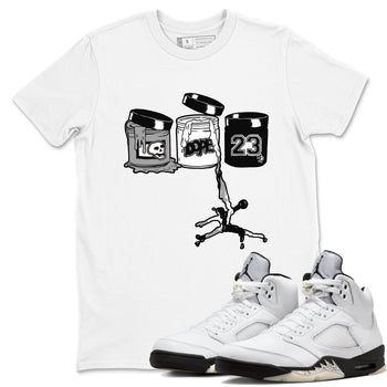 5s White Black shirts to match jordans Jordan Paint sneaker match tees Air Jordan 5 Retro White Black match shoes to clothes SNRT Sneaker Tees unisex cotton White 1 shirts