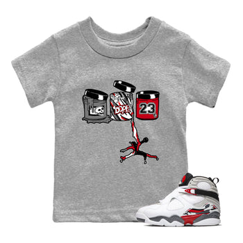 Sneaker match tees – Sneaker Tees To Match Air Jordan 8 Bunny Shoes Air Jordan 8 Bunny White and True Red – Jordan Paint Kids T-Shirt Heather Grey 1