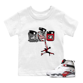 Sneaker match tees – Sneaker Tees To Match Air Jordan 8 Bunny Shoes Air Jordan 8 Bunny White and True Red – Jordan Paint Kids T-Shirt White 1
