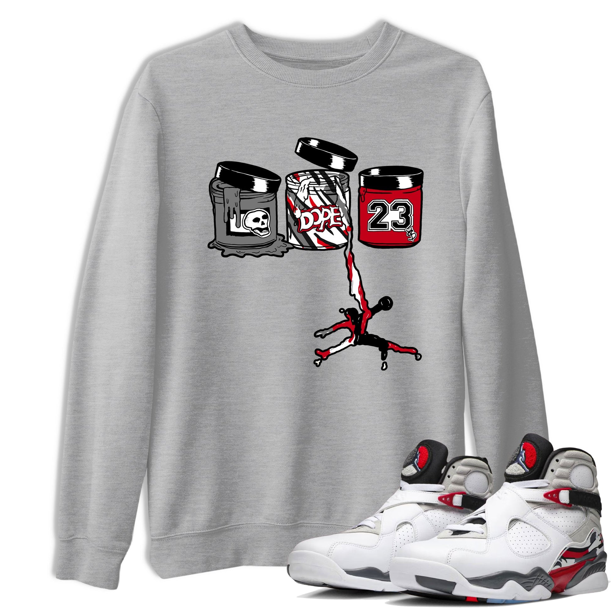 Sneaker match tees – Sneaker Tees To Match Air Jordan 8 Bunny Shoes Air Jordan 8 Bunny White and True Red – Jordan Paint Tee Heather Grey 1