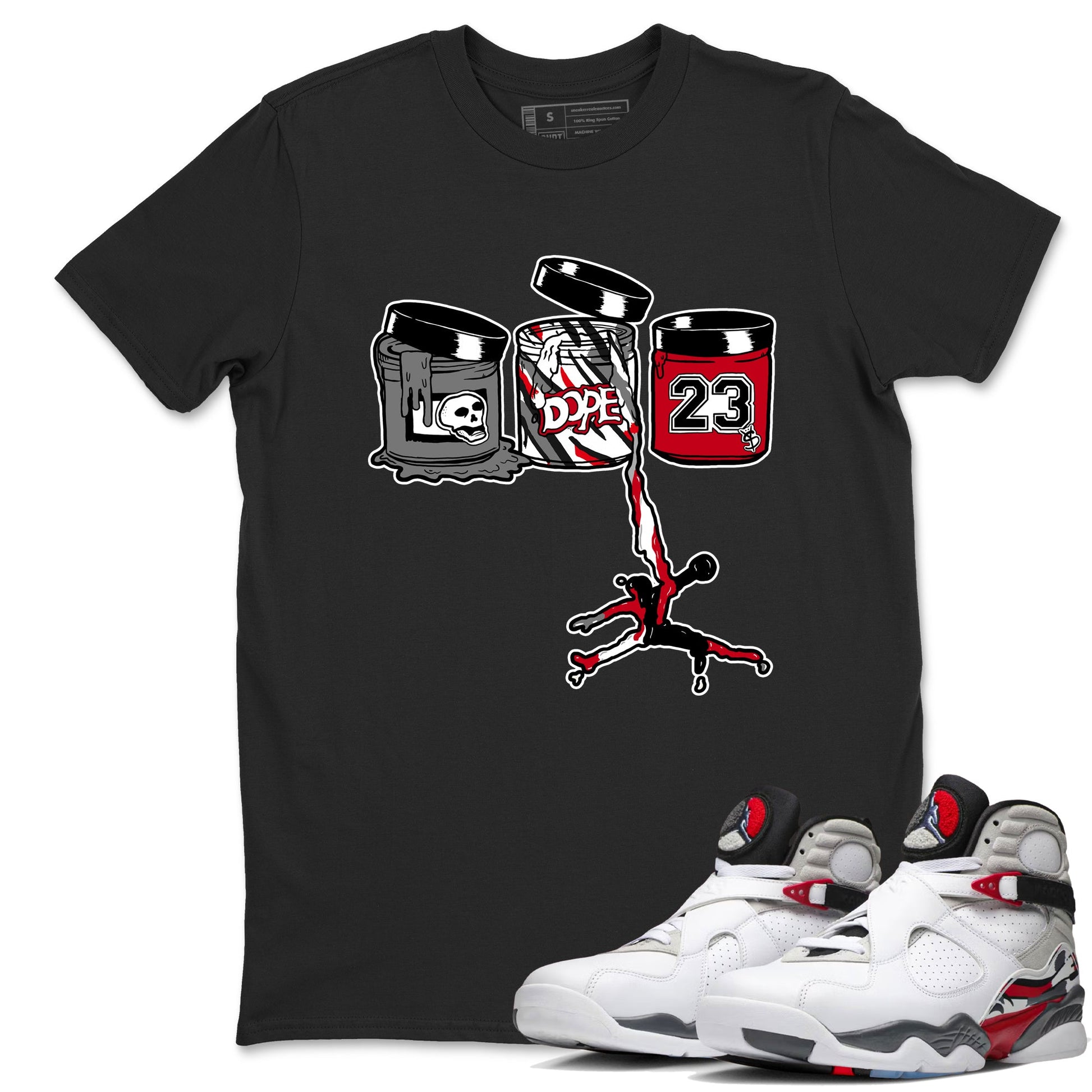 Sneaker match tees – Sneaker Tees To Match Air Jordan 8 Bunny Shoes Air Jordan 8 Bunny White and True Red – Jordan Paint Tee Black 1