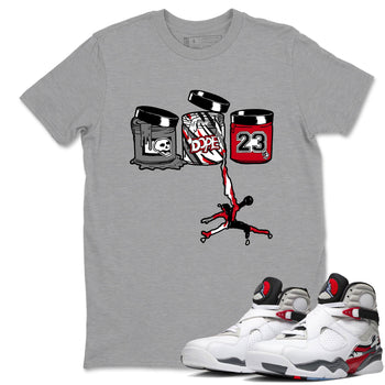 Sneaker match tees – Sneaker Tees To Match Air Jordan 8 Bunny Shoes Air Jordan 8 Bunny White and True Red – Jordan Paint Tee Heather Grey 1