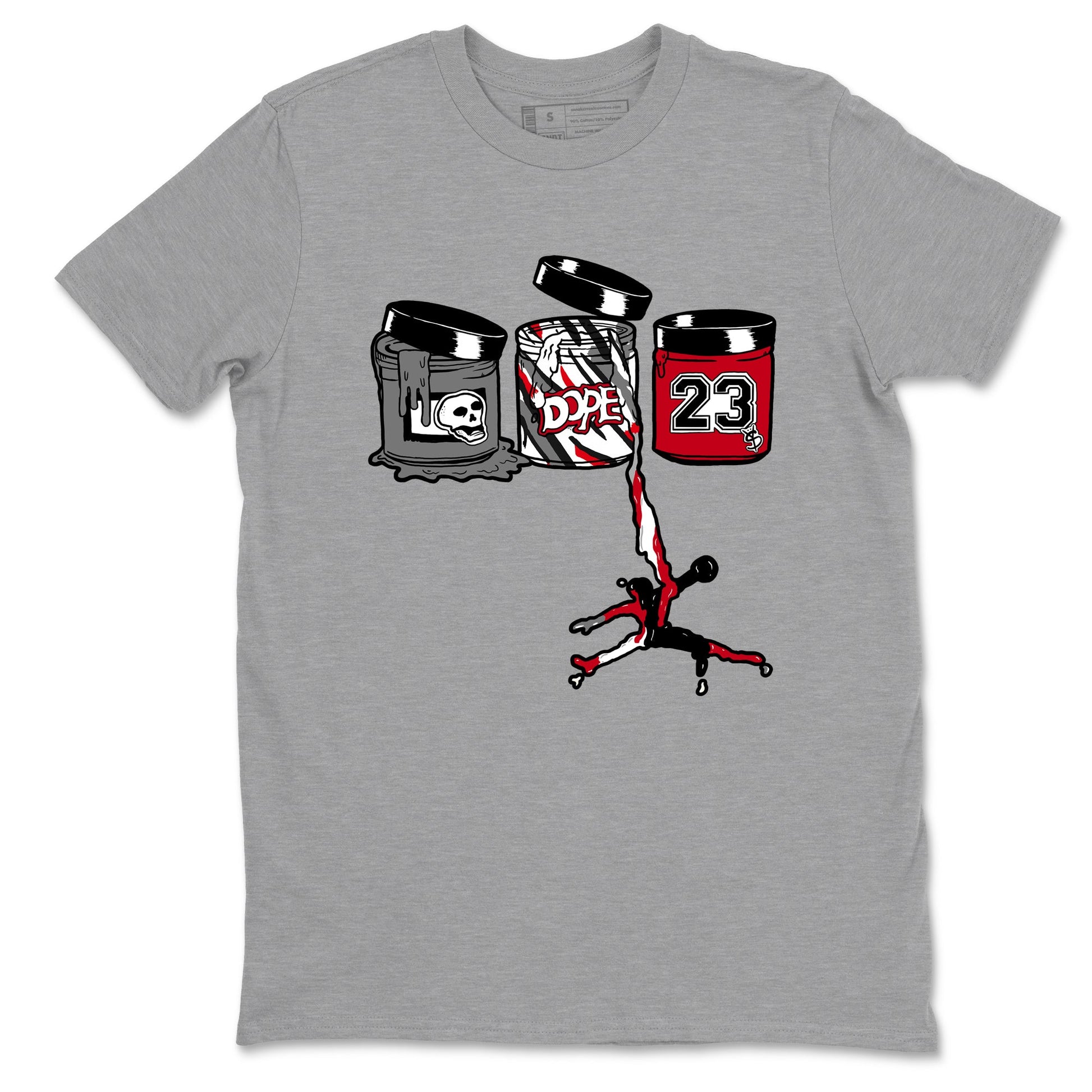 Sneaker match tees – Sneaker Tees To Match Air Jordan 8 Bunny Shoes Air Jordan 8 Bunny White and True Red – Jordan Paint Tee Heather Grey 2