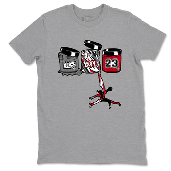 Sneaker match tees – Sneaker Tees To Match Air Jordan 8 Bunny Shoes Air Jordan 8 Bunny White and True Red – Jordan Paint Tee Heather Grey 2