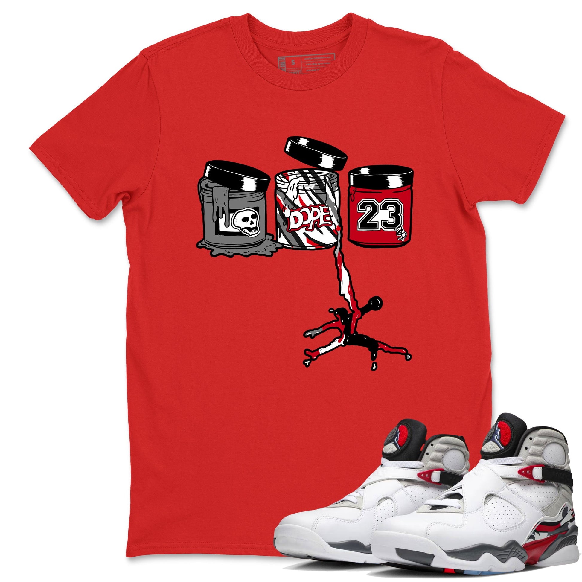 Sneaker match tees – Sneaker Tees To Match Air Jordan 8 Bunny Shoes Air Jordan 8 Bunny White and True Red – Jordan Paint Tee Red 1