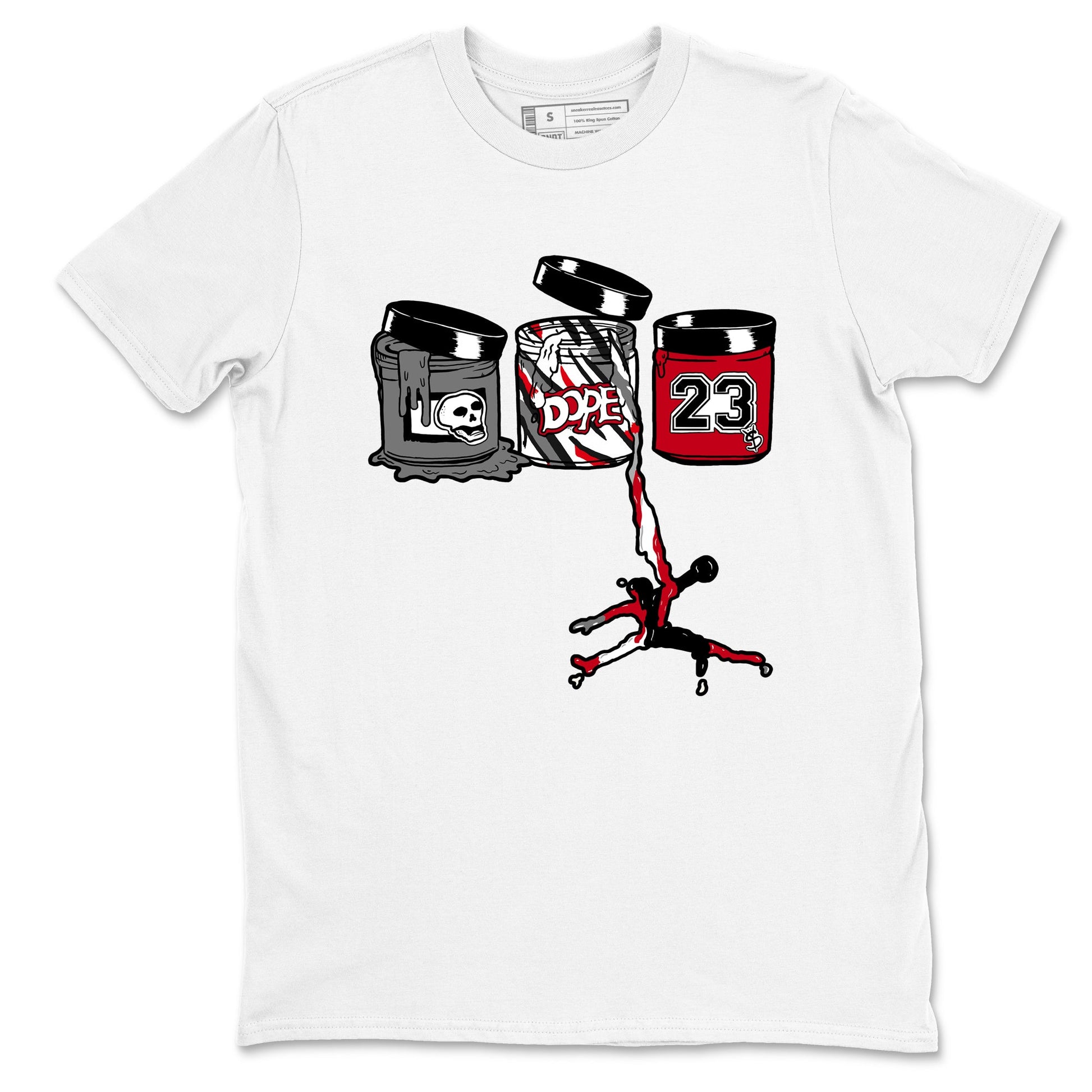 Sneaker match tees – Sneaker Tees To Match Air Jordan 8 Bunny Shoes Air Jordan 8 Bunny White and True Red – Jordan Paint Tee White 2