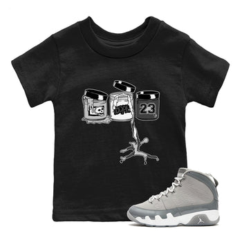9s Cool Grey shirts to match jordans Jordan Paint sneaker match tees Air Jordan 9 Retro Cool Grey match shoes to clothes SNRT Sneaker Tees Youth Baby Black 1 tee