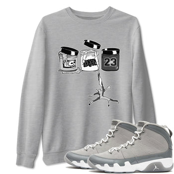 9s Cool Grey shirts to match jordans Jordan Paint sneaker match tees Air Jordan 9 Retro Cool Grey match shoes to clothes SNRT Sneaker Tees unisex cotton Heather Grey 1 shirts
