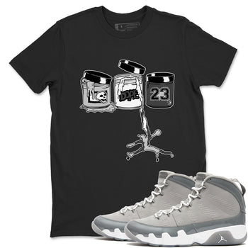 9s Cool Grey shirts to match jordans Jordan Paint sneaker match tees Air Jordan 9 Retro Cool Grey match shoes to clothes SNRT Sneaker Tees unisex cotton Black 1 shirts