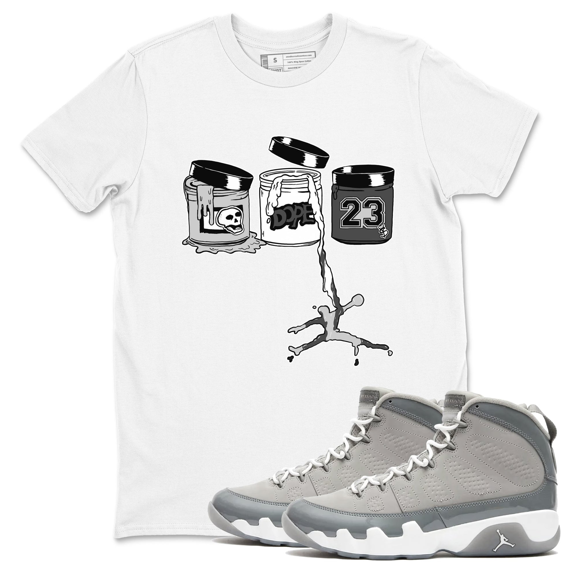 9s Cool Grey shirts to match jordans Jordan Paint sneaker match tees Air Jordan 9 Retro Cool Grey match shoes to clothes SNRT Sneaker Tees unisex cotton White 1 shirts