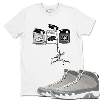 9s Cool Grey shirts to match jordans Jordan Paint sneaker match tees Air Jordan 9 Retro Cool Grey match shoes to clothes SNRT Sneaker Tees unisex cotton White 1 shirts