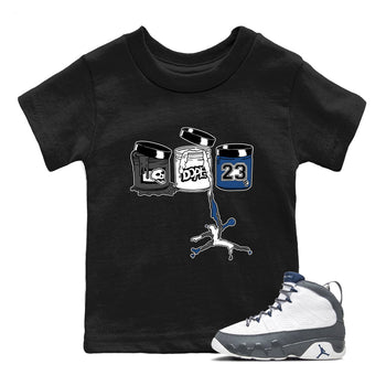 Sneaker match tees – Sneaker Tees To Match Air Jordan 9 Flint Grey Shoes – Jordan Paint Kids T-Shirt Black 1