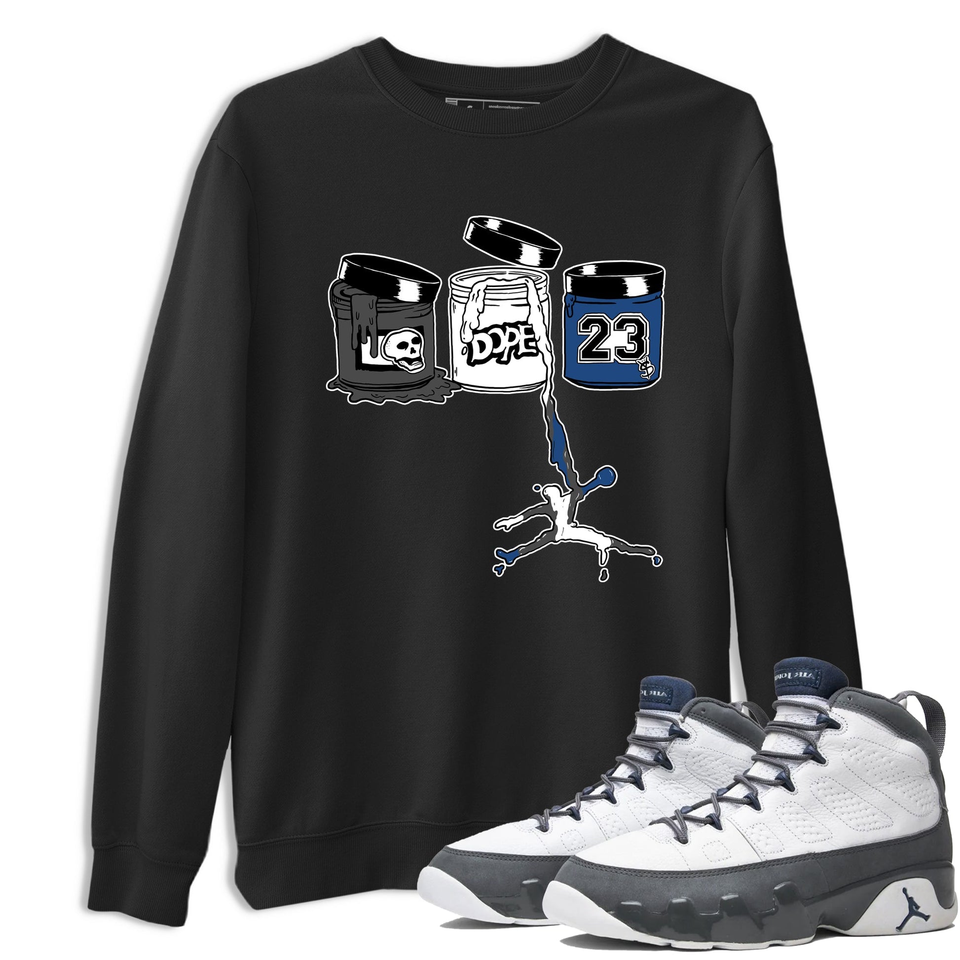 Sneaker match tees – Sneaker Tees To Match Air Jordan 9 Flint Grey Shoes – Jordan Paint Tee Black 1