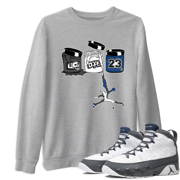 Sneaker match tees – Sneaker Tees To Match Air Jordan 9 Flint Grey Shoes – Jordan Paint Tee Heather Grey 1