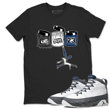 Sneaker match tees – Sneaker Tees To Match Air Jordan 9 Flint Grey Shoes – Jordan Paint Tee Black 1