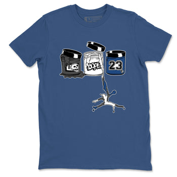 Sneaker match tees – Sneaker Tees To Match Air Jordan 9 Flint Grey Shoes – Jordan Paint Tee Denim Blue 2