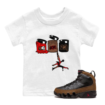 9s Olive shirts to match jordans Jordan Paint sneaker match tees Air Jordan 9 Olive match shoes to clothes SNRT Sneaker Tees Youth Baby White 1 tee