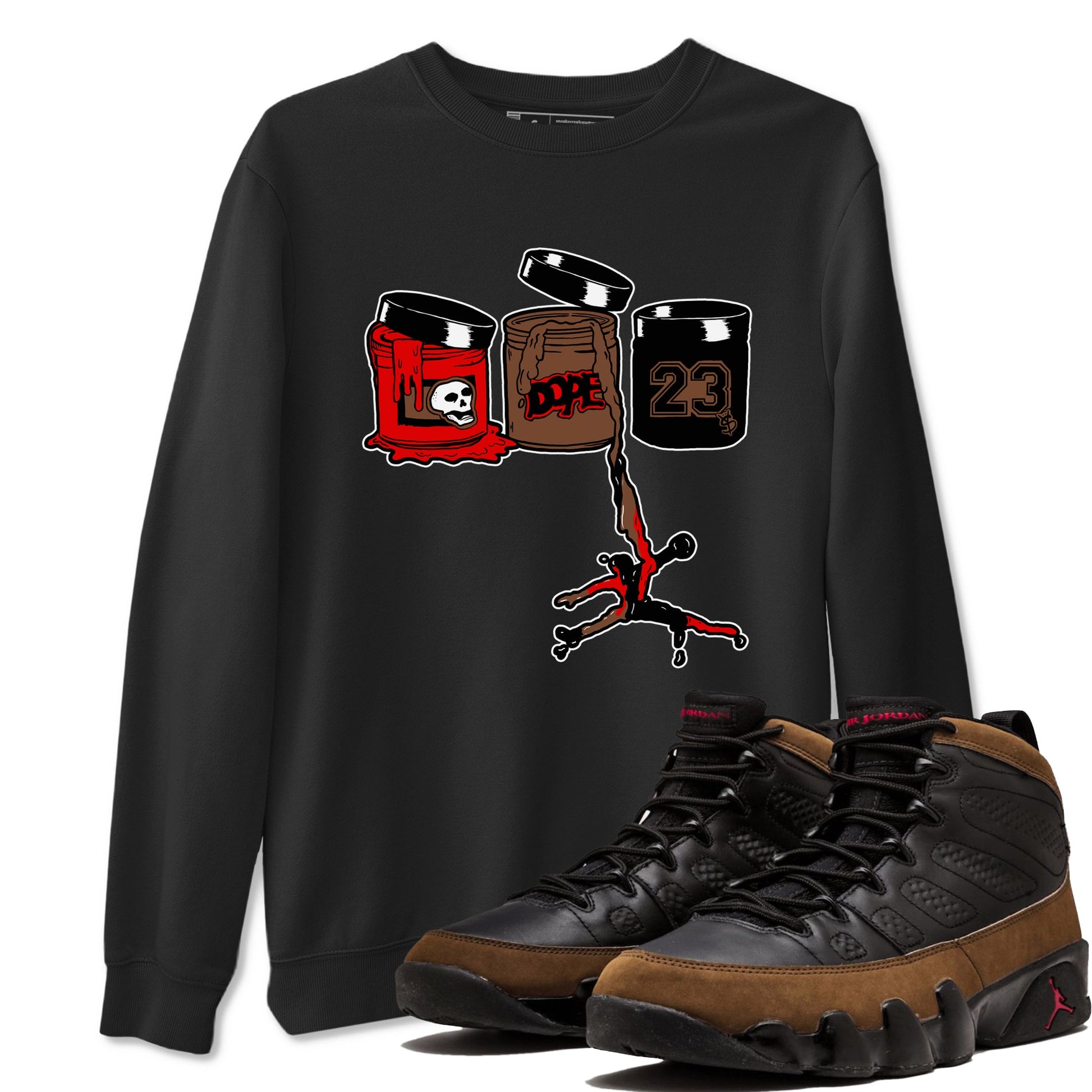 9s Olive shirts to match jordans Jordan Paint sneaker match tees Air Jordan 9 Olive match shoes to clothes SNRT Sneaker Tees unisex cotton Black 1 shirts