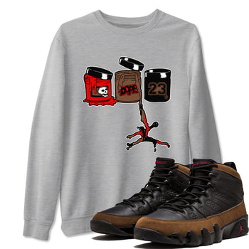 9s Olive shirts to match jordans Jordan Paint sneaker match tees Air Jordan 9 Olive match shoes to clothes SNRT Sneaker Tees unisex cotton Heather Grey 1 shirts