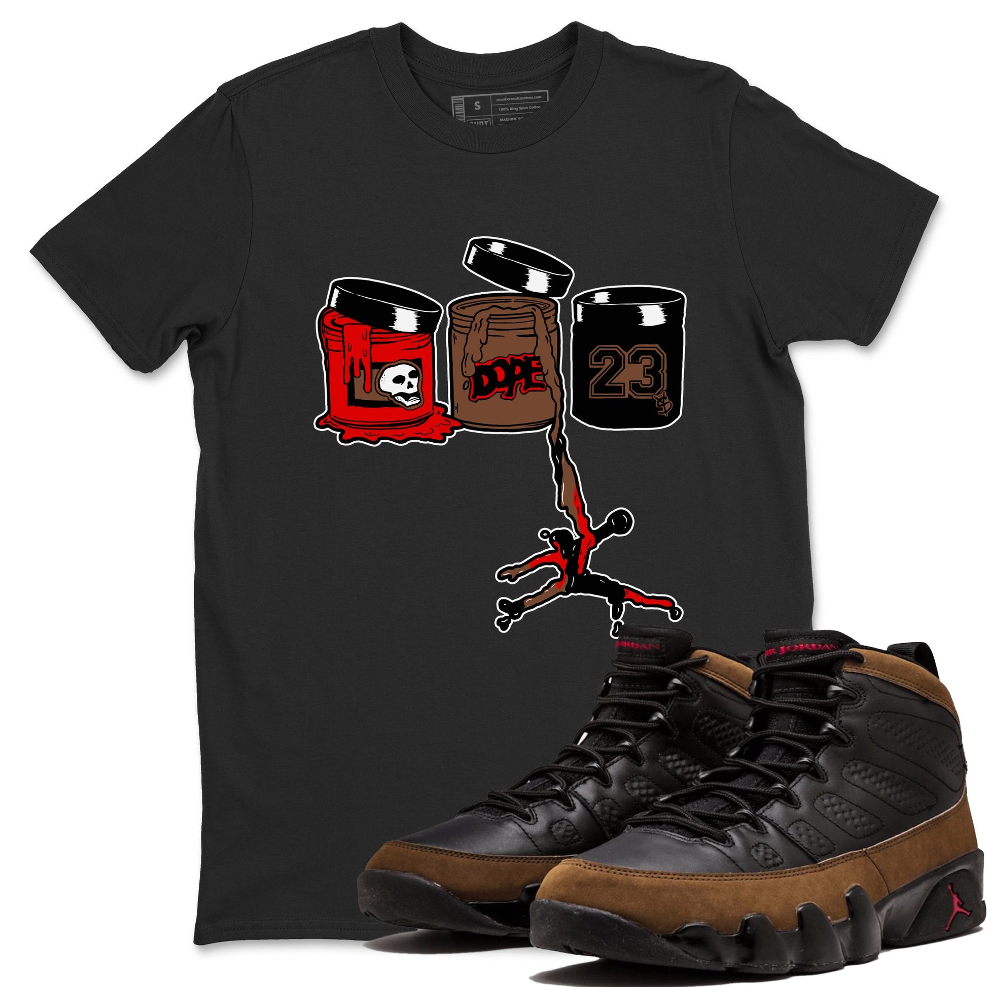 9s Olive shirts to match jordans Jordan Paint sneaker match tees Air Jordan 9 Olive match shoes to clothes SNRT Sneaker Tees unisex cotton Black 1 shirts