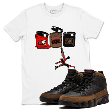 9s Olive shirts to match jordans Jordan Paint sneaker match tees Air Jordan 9 Olive match shoes to clothes SNRT Sneaker Tees unisex cotton White 1 shirts