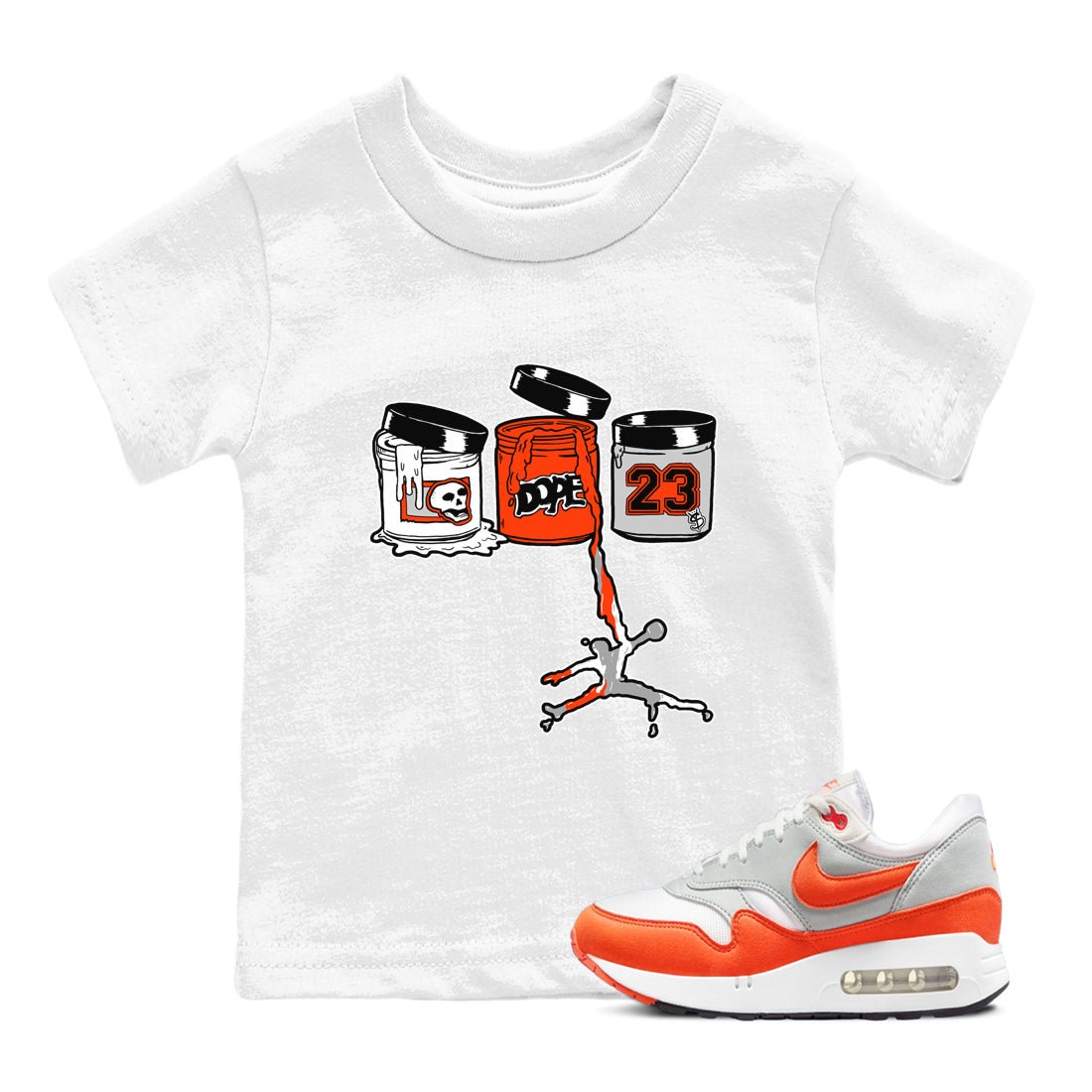Air Max 1 OG '86 'Summit White and Cosmic Clay shirts to match jordans Jordan Paint sneaker match tees Air Max 1 Cosmic Clay match shoes to clothes SNRT Sneaker Tees Youth Baby White 1 tee