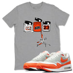 Air Max 1 OG '86 'Summit White and Cosmic Clay shirts to match jordans Jordan Paint sneaker match tees Air Max 1 Cosmic Clay match shoes to clothes SNRT Sneaker Tees unisex cotton Heather Grey 1 shirts