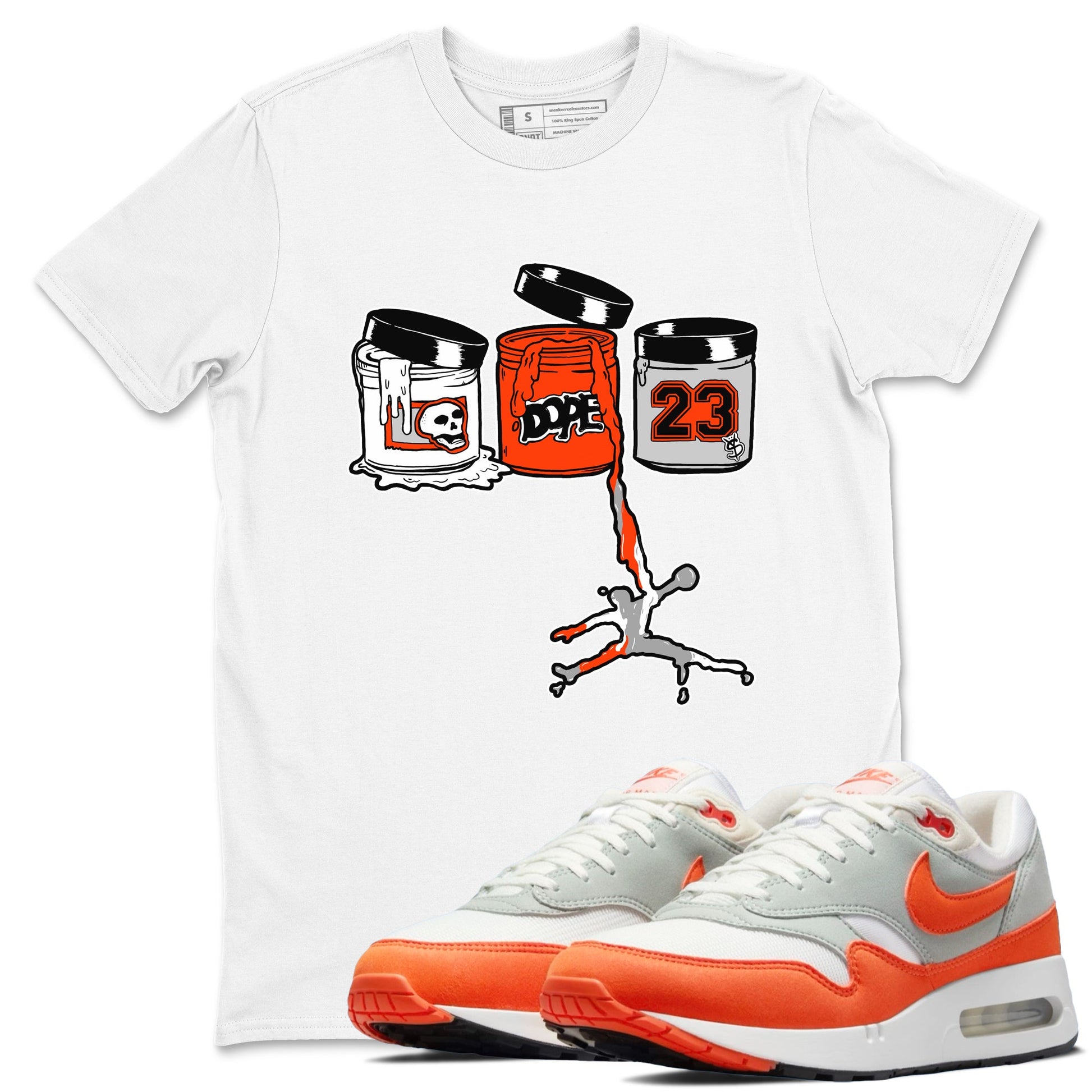 Air Max 1 OG '86 'Summit White and Cosmic Clay shirts to match jordans Jordan Paint sneaker match tees Air Max 1 Cosmic Clay match shoes to clothes SNRT Sneaker Tees unisex cotton White 1 shirts