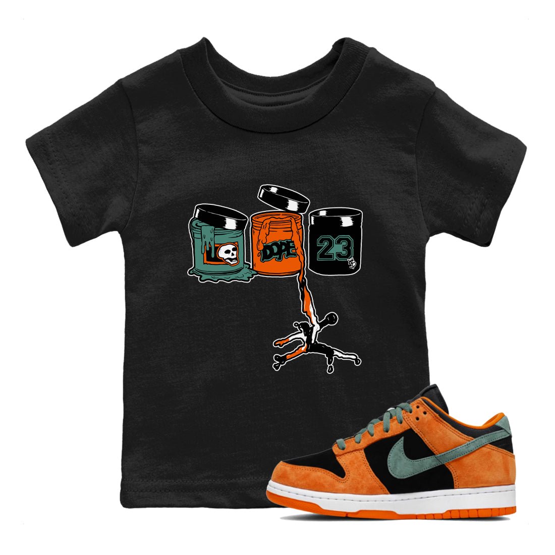 Dunk Low Ceramic shirts to match jordans Jordan Paint sneaker match tees Dunk Ceramic match shoes to clothes SNRT Sneaker Tees Youth Baby Black 1 tee