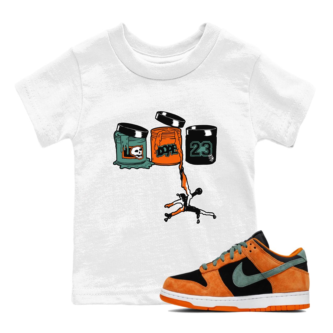 Dunk Low Ceramic shirts to match jordans Jordan Paint sneaker match tees Dunk Ceramic match shoes to clothes SNRT Sneaker Tees Youth Baby White 1 tee