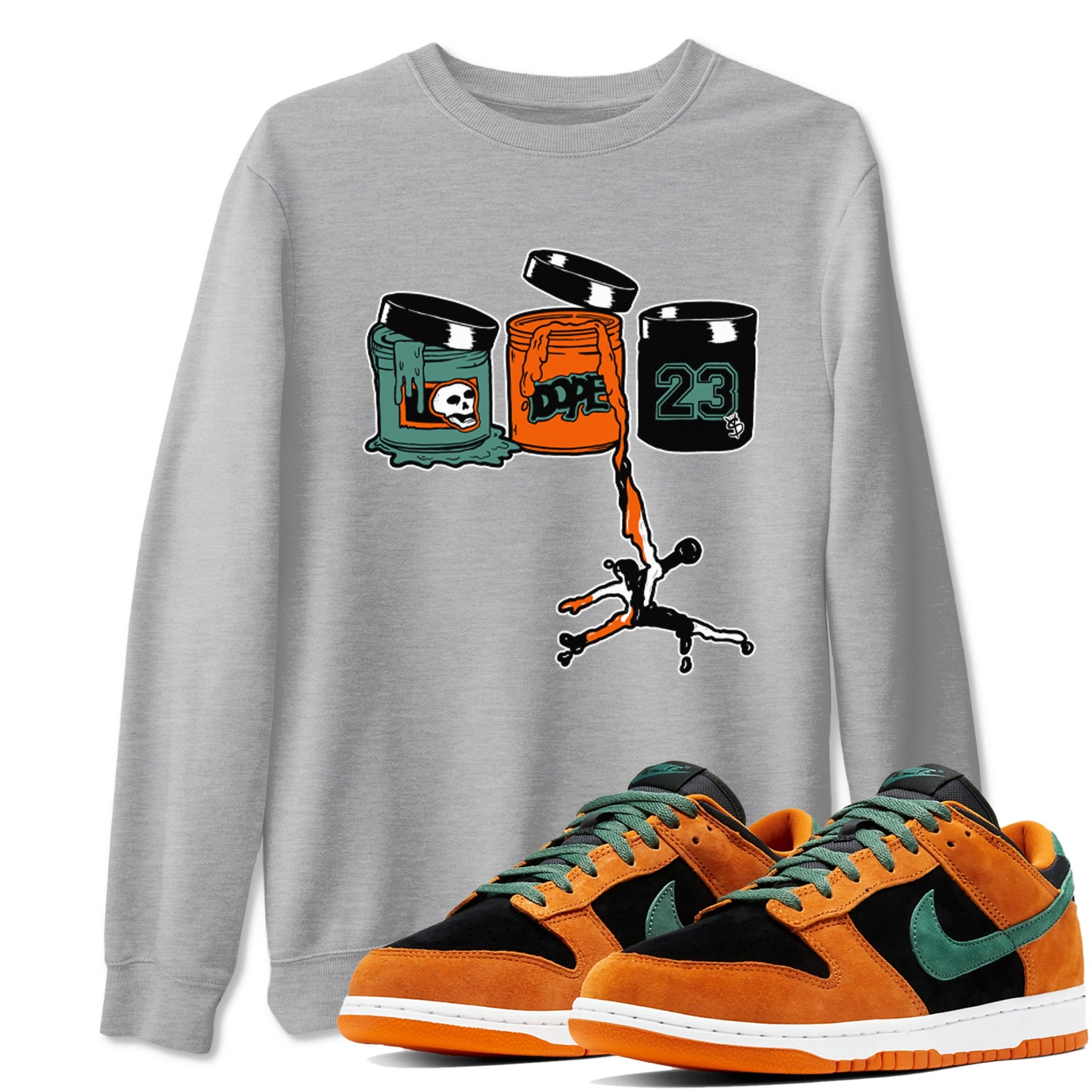 Dunk Low Ceramic shirts to match jordans Jordan Paint sneaker match tees Dunk Ceramic match shoes to clothes SNRT Sneaker Tees unisex cotton Heather Grey 1 shirts