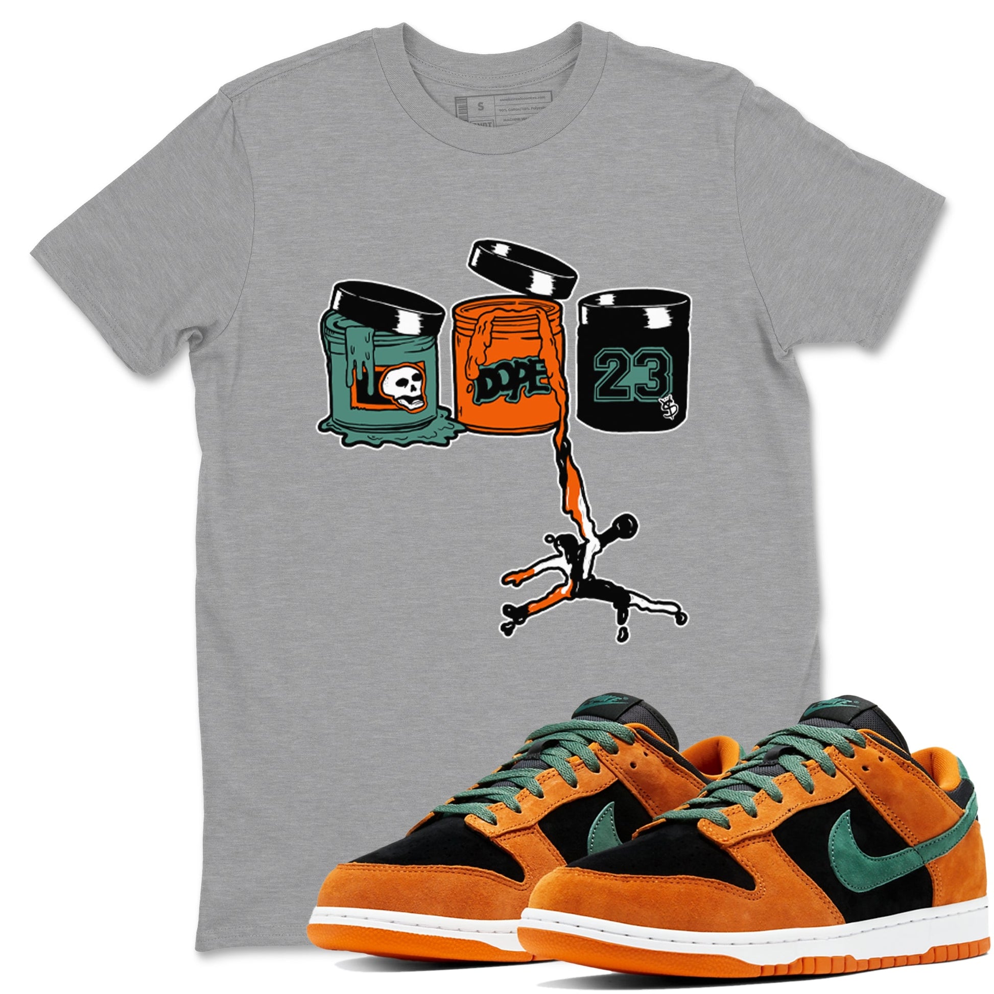 Dunk Low Ceramic shirts to match jordans Jordan Paint sneaker match tees Dunk Ceramic match shoes to clothes SNRT Sneaker Tees unisex cotton Heather Grey 1 shirts