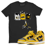 Dunk High Pollen Shirts To Match Jordans Jordan Paint sneaker match tees Dunk High Iowa Tee SNRT Sneaker Release Tees unisex cotton Black 1 crew neck shirts