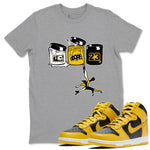 Dunk High Pollen Shirts To Match Jordans Jordan Paint sneaker match tees Dunk High Iowa Tee SNRT Sneaker Release Tees unisex cotton Heather Grey 1 crew neck shirts