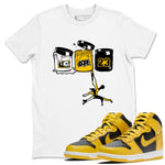 Dunk High Pollen Shirts To Match Jordans Jordan Paint sneaker match tees Dunk High Iowa Tee SNRT Sneaker Release Tees unisex cotton White 1 crew neck shirts