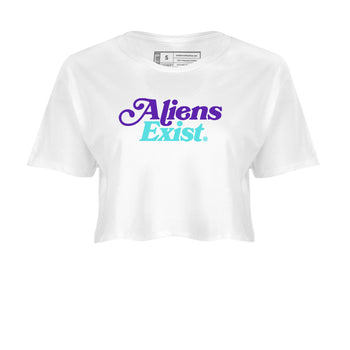 5s Grape shirts to match jordans Alien Exist best t shirts to wear with jordans AJ 5 OG Grape match shoes to clothes SNRT Sneaker Tees unisex cotton White 2 crop tee