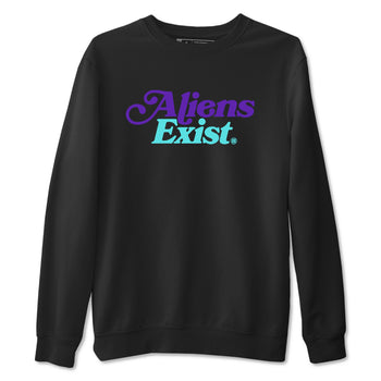 5s Grape shirts to match jordans Alien Exist best t shirts to wear with jordans AJ 5 OG Grape match shoes to clothes SNRT Sneaker Tees unisex cotton Black 2 shirts