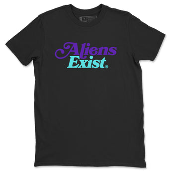 5s Grape shirts to match jordans Alien Exist best t shirts to wear with jordans AJ 5 OG Grape match shoes to clothes SNRT Sneaker Tees unisex cotton Black 2 shirts