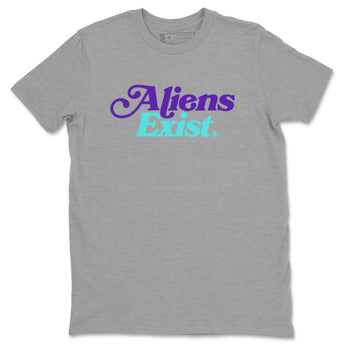 5s Grape shirts to match jordans Alien Exist best t shirts to wear with jordans AJ 5 OG Grape match shoes to clothes SNRT Sneaker Tees unisex cotton Heather Grey 2 shirts