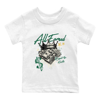 Sneaker Threads – Sneaker Tees To Match Air Jordan 1 Pro Green – All Earned Youth Graphic Tee White 2. Perfect for Jordan releases 2025 colorways.