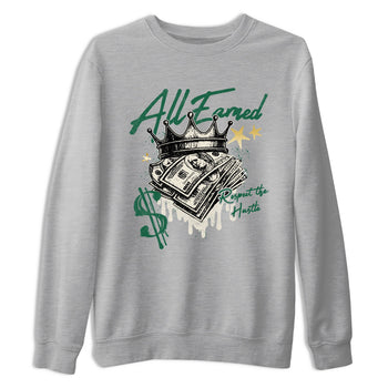 Sneaker Threads – Sneaker Tees To Match Air Jordan 1 Pro Green – All Earned Graphic Tee Heather Grey 2. Perfect for Jordan releases 2025 colorways.
