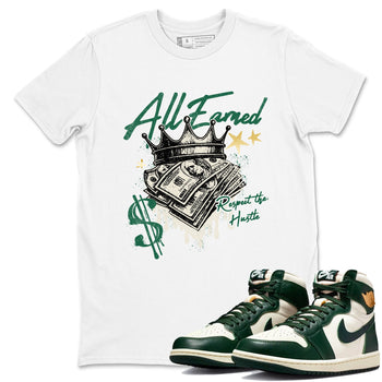 Sneaker Threads – Sneaker Tees To Match Air Jordan 1 Pro Green – All Earned Graphic Tee White 1. Perfect for Jordan releases 2025 colorways.