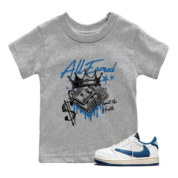 Sneaker match tees  Sneaker Tees To Match Air Jordan 1 Travis Scott Fragment Shoes  All Earned Kids T-Shirt Heather Grey 1