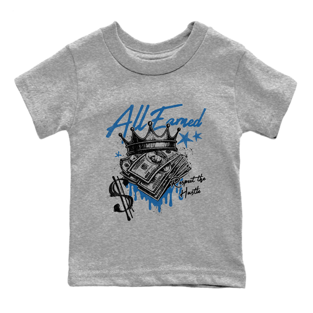 Sneaker match tees  Sneaker Tees To Match Air Jordan 1 Travis Scott Fragment Shoes  All Earned Kids T-Shirt Heather Grey 2