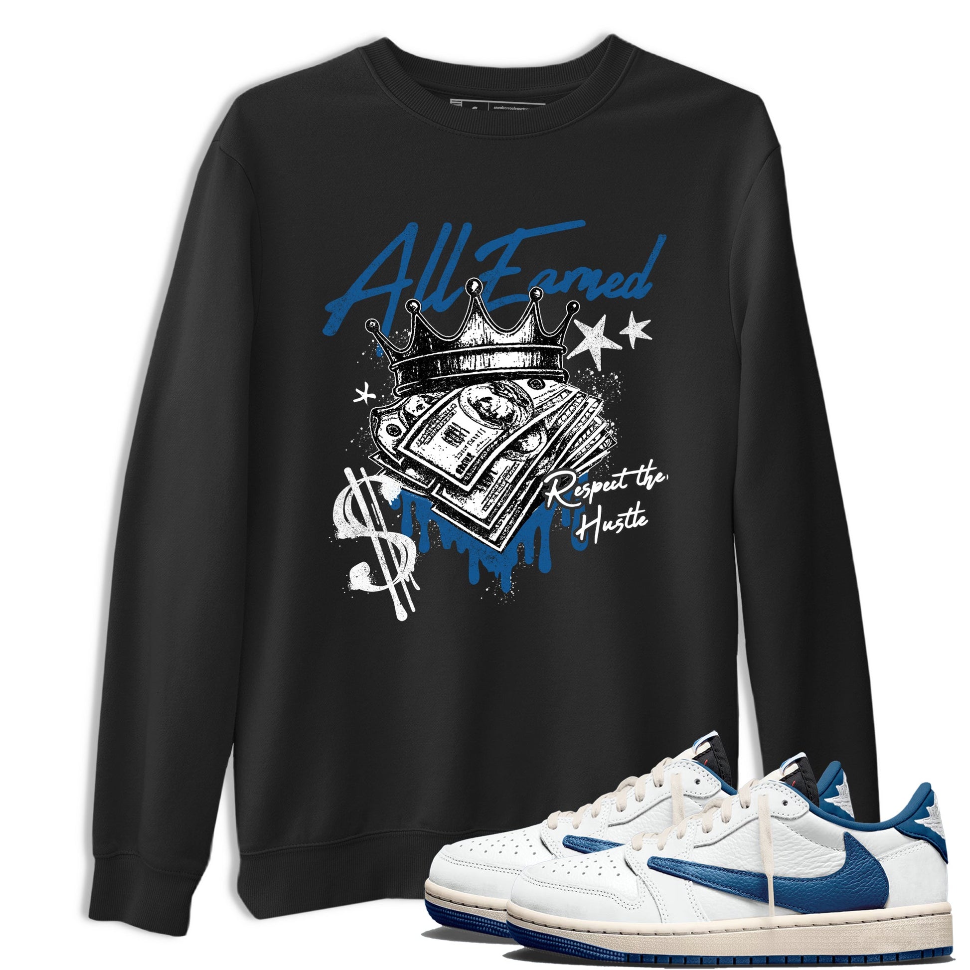 Sneaker match tees  Sneaker Tees To Match Air Jordan 1 Travis Scott Fragment Shoes  All Earned Tee Black 1