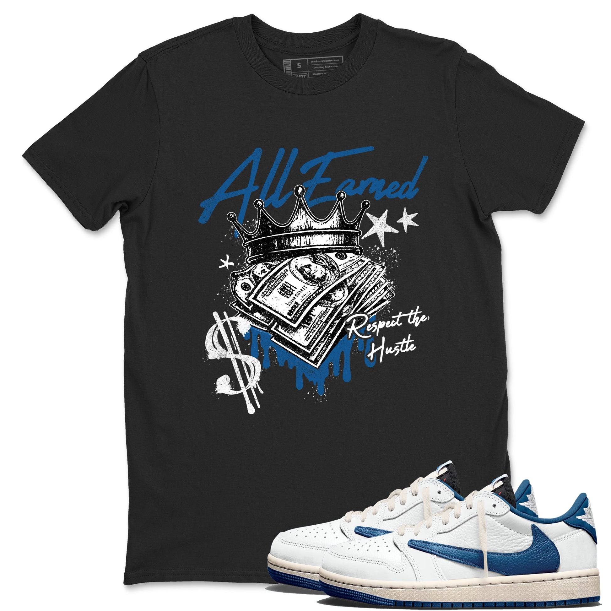 Sneaker match tees  Sneaker Tees To Match Air Jordan 1 Travis Scott Fragment Shoes  All Earned Tee Black 1