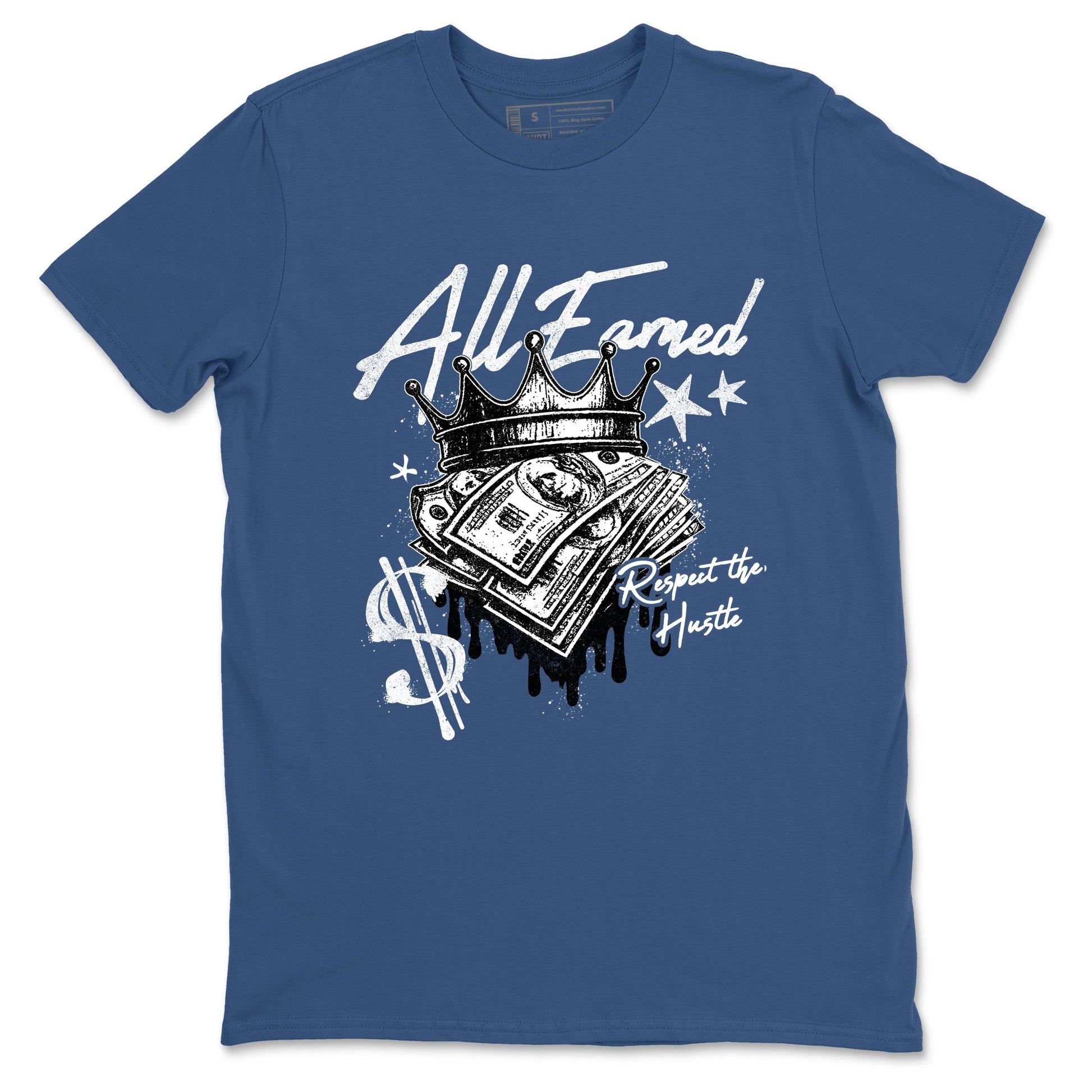 Sneaker match tees  Sneaker Tees To Match Air Jordan 1 Travis Scott Fragment Shoes  All Earned Tee Denim Blue 2