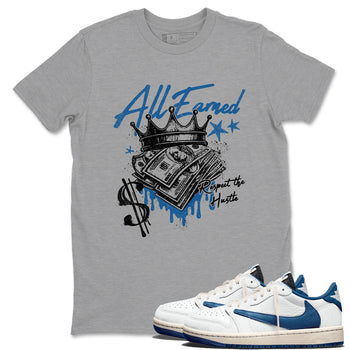 Sneaker match tees  Sneaker Tees To Match Air Jordan 1 Travis Scott Fragment Shoes  All Earned Tee Heather Grey 1